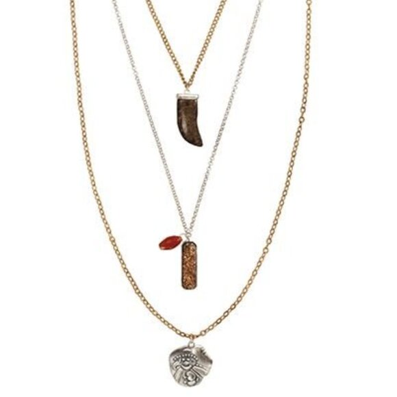 N3102 Silpada Sterling Silver "Mix Master" Multi-Strand Brass Necklace - Picture 1 of 2